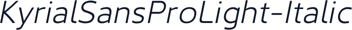 KyrialSansProLight-Italic