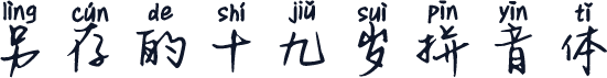 另存的十九岁拼音体