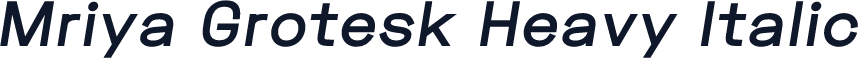 Mriya Grotesk Heavy Italic