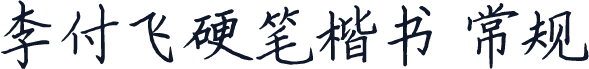 李付飞硬笔楷书 常规