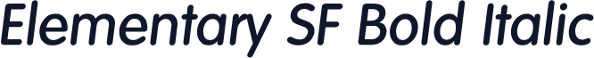 Elementary SF Bold Italic