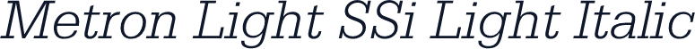Metron Light SSi Light Italic