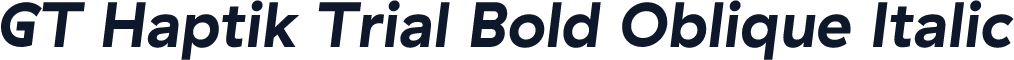 GT Haptik Trial Bold Oblique Italic