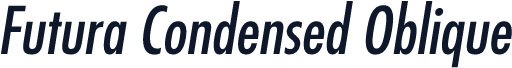 Futura Condensed Oblique