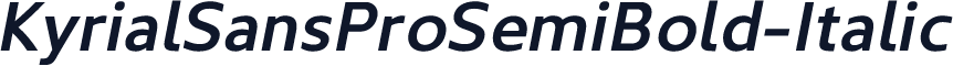 KyrialSansProSemiBold-Italic