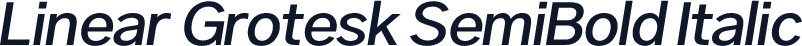 Linear Grotesk SemiBold Italic