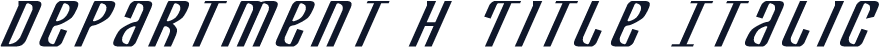 Department H Title Italic