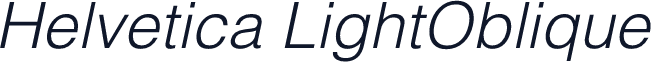 Helvetica LightOblique