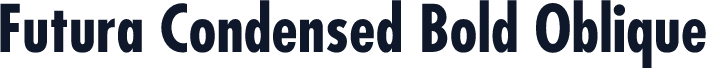 Futura Condensed Bold Oblique