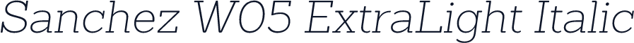 Sanchez W05 ExtraLight Italic