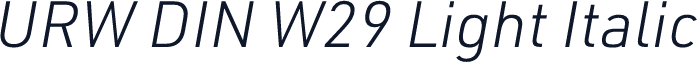 URW DIN W29 Light Italic