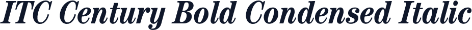 ITC Century Bold Condensed Italic