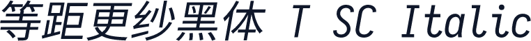 等距更纱黑体 T SC Italic