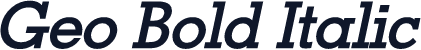 Geo Bold Italic