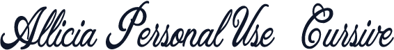 Allicia Personal Use   Cursive