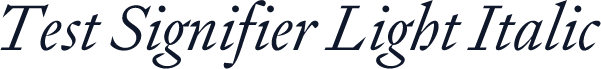 Test Signifier Light Italic