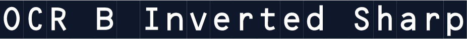OCR B Inverted Sharp