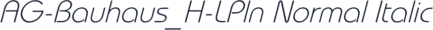 AG-Bauhaus_H-LPln Normal Italic