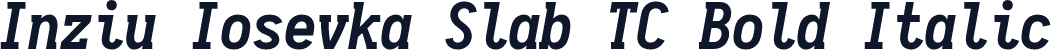 Inziu Iosevka Slab TC Bold Italic