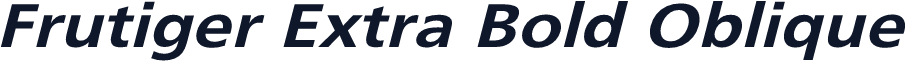 Frutiger Extra Bold Oblique