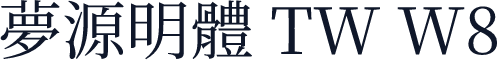 夢源明體 TW W8