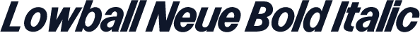 Lowball Neue Bold Italic