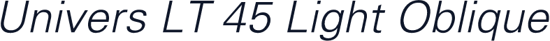 Univers LT 45 Light Oblique