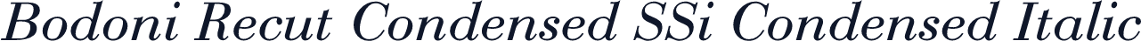 Bodoni Recut Condensed SSi Condensed Italic