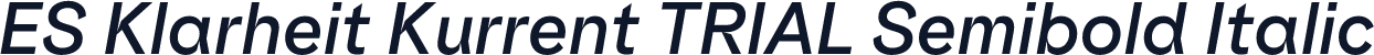 ES Klarheit Kurrent TRIAL Semibold Italic