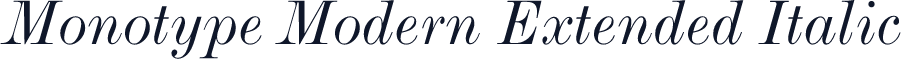 Monotype Modern Extended Italic