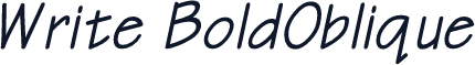 Write BoldOblique