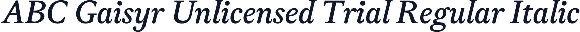 ABC Gaisyr Unlicensed Trial Regular Italic