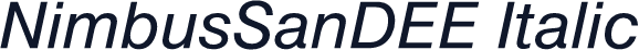 NimbusSanDEE Italic