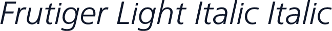 Frutiger Light Italic Italic