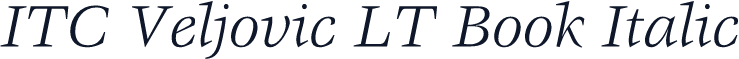 ITC Veljovic LT Book Italic