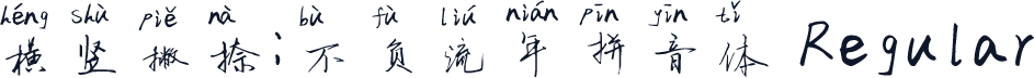 横竖撇捺：不负流年拼音体 Regular