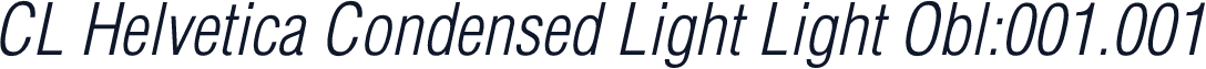 CL Helvetica Condensed Light Light Obl:001.001