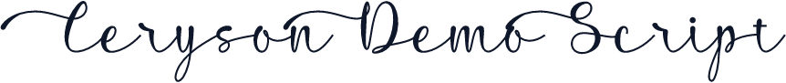 Ceryson Demo Script