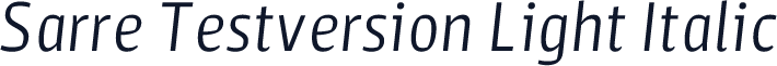 Sarre Testversion Light Italic