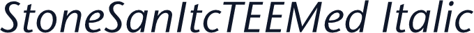 StoneSanItcTEEMed Italic