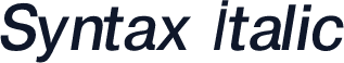 Syntax Italic