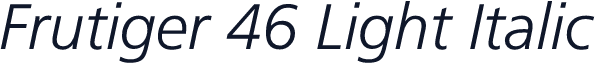 Frutiger 46 Light Italic