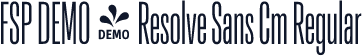 FSP DEMO - Resolve Sans Cm Regular