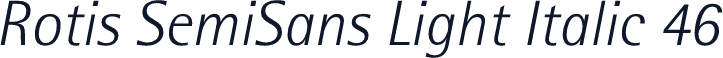 Rotis SemiSans Light Italic 46