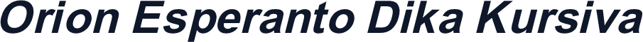Orion Esperanto Dika Kursiva