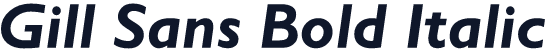 Gill Sans Bold Italic