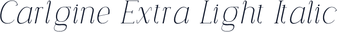 Carlgine Extra Light Italic