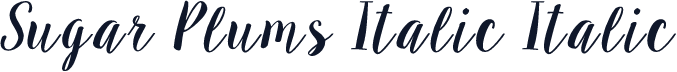Sugar Plums Italic Italic