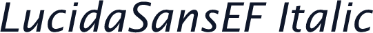 LucidaSansEF Italic