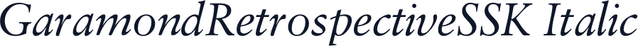 GaramondRetrospectiveSSK Italic